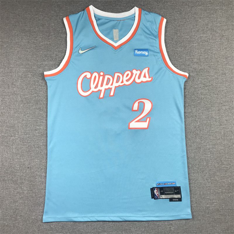 Cheap Men Los Angeles Clippers 2 Leonard Light blue City Edition Nike NBA Jersey